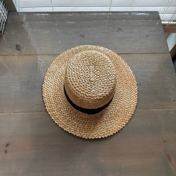 Lack of Color Black Band Rico Zigzag Boater Hat Sz M - Picture 7 of 14